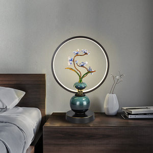 Nouvelle <span class=keywords><strong>lampe</strong></span> de chevet en céramique chinoise rétro pour la lecture dans la chambre à coucher, décoration, <span class=keywords><strong>lampe</strong></span> de table LED pour le salon - Product Image 4