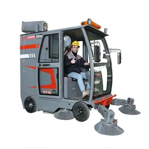 China Factory Fully Closed Electric Automatic Sweeper Park Road Ride On Floor Sweeper Car Cleaning Machine