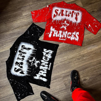 T-shirt pour homme personnalisé avec impression intégrale, 250 g/m², coton pur, crop top surdimensionné avec manches à bord brut et motif de personnage
