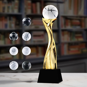 रचनात्मक राल क्रिस्टल ट्रॉफी कस्टम गोल्ड सिल्वर कांस्य स्पोर्ट्स ट्रॉफी पुरस्कार बास्केटबॉल वॉलीबॉल स्नूकर गोल्फ फुटबॉल ट्रॉफी - Product Image 2