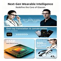 Lunettes Intelligentes IA avec Caméra HD, Enregistreur Vidéo, Microphone, Commande Vocale Mains Libres et Traduction en Temps Réel pour les Déplacements et l'Utilisation Professionnelle