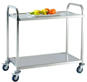 S/S Jiwins Mobile Cart Trolley commercial restaurant 3 Tier Stainless Steel Kitchen Trolley 2 Tier good price S/S Service Cart