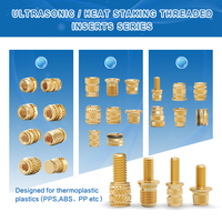 Insert fileté en laiton OEM/ODM Classe 4 M1.4 M2 M3 M5, écrou de sertissage à chaud autobloquant, micro-cannelé usiné CNC, fixation intelligente