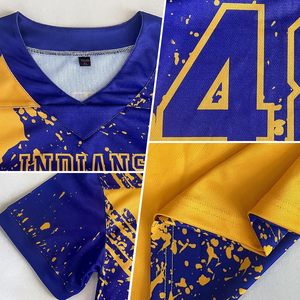 Personalized Football Jersey Custom Gradient Style V Neck Moisture Wicking Unisex Practice Uniforms Men Women 100% Cotton - Product Image 2
