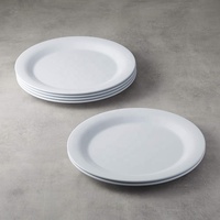 Assiette de présentation ronde en mélamine blanche incassable de 10,5 pouces avec logo personnalisé pour restaurant