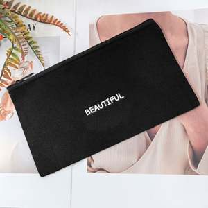 Wholesale 13*21cm Brown Custom Logo Cotton Zipper <b>Sewing</b> Tool <b>Bags</b> Fashion Style Clothing Patch Cotton Pouch <b>Bags</b> - Product Image 5