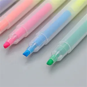 Manufacture 2020 new style hot sales different color double tip highlighter pen