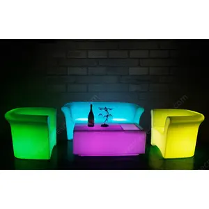 Chill-Out Lounge Furniture / Led Illuminated Lounge Table And Chairs