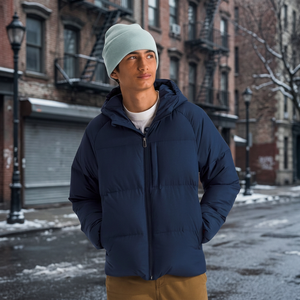 Veste bomber d'hiver décontractée unisexe, épaisse, chaude, coupe-vent, à capuche, pour homme - Product Image 3