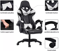 Chaise de jeu pivotante moderne Silla Gamer, chaise de bureau ergonomique, chaise de jeu ergonomique réglable