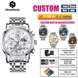 <span class=keywords><strong>Montre</strong></span> chronographe à quartz OLEVS 2900 pour <span class=keywords><strong>homme</strong></span>, cadran gris 41 mm, phase <span class=keywords><strong>de</strong></span> lune, étanche 30 m, bracelet en acier inoxydable texturé, style business - Product Image 1