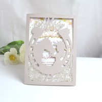 Personnalisé fer à cheval paillettes quinceanera laser cut 15 année cartes d'invitation