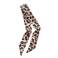 Écharpe fine de luxe pour femme, style coréen, imprimé léopard jungle, ruban décoratif pour poignée de sac et tour de cou