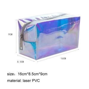 Wholesale Fashion Holographic Iridescent Pvc Cosmetic <b>Bag</b> Waterproof Laser Make up Pouch - Product Image 2