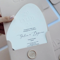Personalizado Irregular Tarjeta de Boda Invitación 3D Papel de Arte en Relieve Impresión Digital Contenido Personalizado Forma Simple Sobre Lujoso