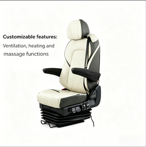 Luxury 360&deg; Swivel RV Driver Seat with Folding Table Real Leather Motorhome <strong>Captain</strong> <strong>Chair</strong> <strong>for</strong> Camper Van Truck Bus - Product Image 1