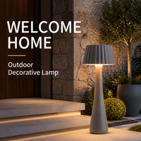 Lampu Rumput Kerucut Bergaris Luar Ruangan dengan Alas Stabil, Finishing Matte, Mudah Dipindahkan, IP65 AC85-265V 12W 6000K Aluminium + PC Lampu LED Taman