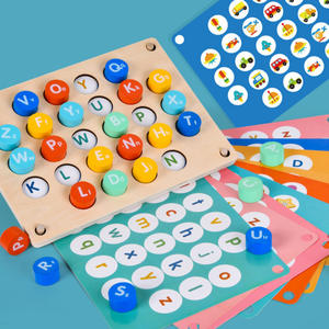 Jeu de société éducatif de correspondance de lettres, jeu de mémoire d'échecs en bois, jeu de mémoire d'échecs <span class=keywords><strong>Maria</strong></span> <span class=keywords><strong>Montessori</strong></span>, jouet éducatif - Product Image 4