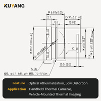 Objectif optique thermique ultra-léger EFL 6 mm F1.0 M12.3, objectif infrarouge 640x512 8 µm, objectif de caméra thermique pour drone