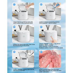 <span class=keywords><strong>Nettoyeur</strong></span> à ultrasons portable intelligent électrique haute fréquence 46 kHz avec réservoir de 220 ml pour bijoux et appareils dentaires - Product Image 6