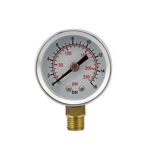 Manomètre en laiton 0-230 Psi 0-16 Bar DN15 Filetage 1/2 pouce Accessoire durable pour équipement de lutte contre l'incendie - Product Image 1