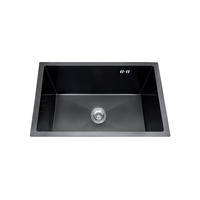 Évier de cuisine en métal avec rince-verres Évier de cuisine moderne noir multifonction intelligent Évier de cuisine cascade en acier inoxydable