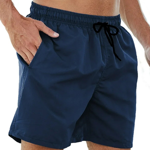 Shorts de sport décontractés pour hommes, nouvelle collection, couleur unie, éco-responsables, taille élastique avec cordon de serrage, prix compétitif, service OEM, en poly. - Product Image 3