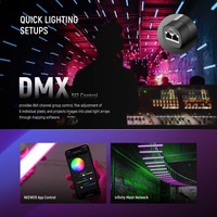 Batterie sans fil portable IP65, tube lumineux LED 360 pixels, barra luminosa, tube LED sans fil, DMX, club, fête, DJ, lumière de scène