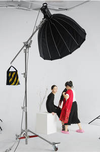 Verstelbare Lichten Heavy Duty Rvs 250Cm Light Stand + Boom Arm C Stand + Wiel Dragende 25kg Voor Flash - Product Image 6