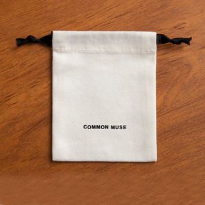 Portable Natural Cotton <b>Drawstring</b> <b>Bag</b> for Skincare Product Custom Logo Printed Cosmetic Gift Perfume Packing Pouch - Product Image 4