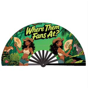 Éventail pliant personnalisé grand format pour rave, en bois écologique imprimé sur mesure, pour fête, avec boîte de rangement en bambou lumineuse - Product Image 5