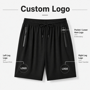 Shorts Essentiels Personnalisables avec Logo pour Hommes – Vêtements de Sport avec Poches Zippées, Idéaux pour la Course, le Basketball, le Streetwear et les Tenues Actives – Fabrication OEM - Product Image 2