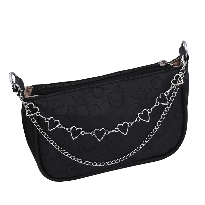 โซ่กระเป๋ารูปหัวใจสองชั้น