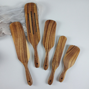 Set Spatula Kayu, Peralatan Dapur Jati Alami, Set Peralatan Masak Kayu Tidak Lengket Tahan Panas, Set Spatula Semprot - Product Image 2