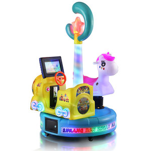 Équipement interactif à jetons d'amusement de machine de jeu de carrousel de Double siège des enfants - Product Image 1