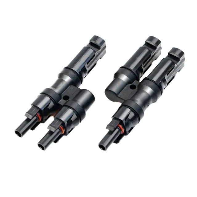 MC 4 Solar Connector 2 in 1 Branch Multiple PV Connector Solar Panel Assembly T-type Adapter T3 One to Two Series Parallel