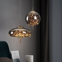 Lampe suspendue en verre nordique, LED, ciel étoilé, décoration pour chambre à coucher, hôtel, bar