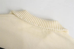 Stripe Knit Fashion <strong>Women</strong> Sweater Long Sleeves Knit <strong>Jumpers</strong> Stand Collar Casual Outdoor <strong>Half</strong> <strong>Zip</strong> Sweater - Product Image 3