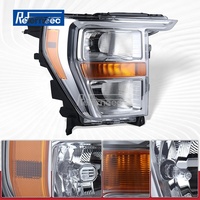Ensemble de phare halogène à lunette chromée Compatible pour Ford F150 F-150 2021-2023 ML3Z-13008-J côté passager droit FO2502409