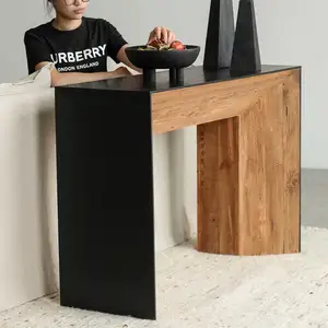 Table console en bois massif pour couloir, design minimaliste, luxe et moderne, style français