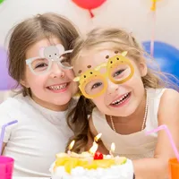 Jungle Safari Dinosaure Fête Décor Papier Lunettes Bandeau Singe Éléphant Vache Photo Props Enfants Fête D'anniversaire Faveurs Jouets