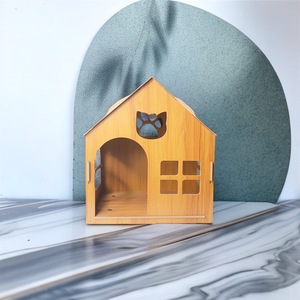 Casa/villa para gatos de madera de doble capa integrada, adecuada para todas las estaciones, rascador vertical para gatos de doble propósito. - Product Image 2