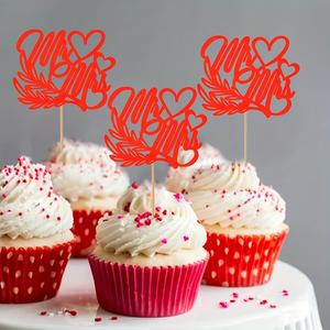 Décoration de gâteau pour la Saint-Valentin, gâteau en forme de couette, idéal pour la Saint-Valentin, anniversaire, fête, décoration de gâteau, rouge - Product Image 3