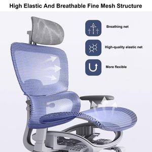 Chaise de bureau ergonomique de conception nouvelle et de qualité supérieure, chaise de jeu inclinable, chaise de travail pivotante en maille personnalisée, chaise de direction pour le bureau - Product Image 5