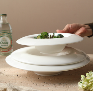 Vajilla Personalizada para Hoteles y Restaurantes en Grandes Cantidades, Tazón Profundo Irregular Blanco Puro de Alto Brillo, Venta al por Mayor en Caja Mixta - Product Image 4