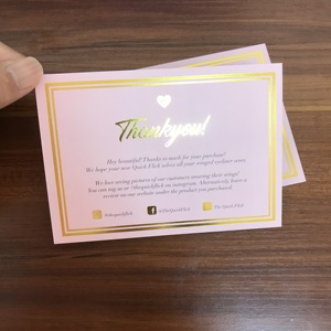 Diretta della fabbrica Stampa Personalizzata di Lusso di Entrambi I Lati della Stagnola di Oro a Caldo Rosa Colore Grazie Di <span class=keywords><strong>Compleanno</strong></span> Felice Biglietti di <span class=keywords><strong>Auguri</strong></span> - Product Image 2