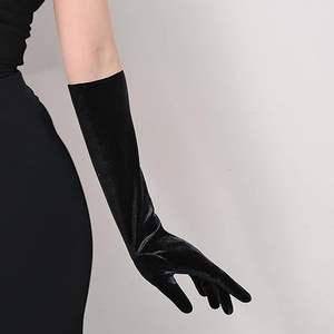 Gants longs de soirée en velours élé<span class=keywords><strong>gant</strong></span> MIO pour femmes et filles pour un usage quotidien ou nuptial pour les banquets et les fêtes d'opéras - Product Image 2