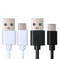 Kabel USB Tipe C 1m Fast Charge 3A Transfer Data Cepat, Laris Manis, Kompatibel untuk Ponsel Tablet, Lapisan PVC