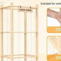 Organisateur de rangement en bois pour animaux en peluche et jouets, grande boîte de rangement pour animaux en peluche, idéal pour chambre d'enfant, salle de jeux, chambre à coucher