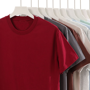 Camiseta básica de algodón 100% personalizada para hombre, camiseta de gran tamaño, tela de punto lisa en blanco con cuello redondo, transpirable y sostenible - Product Image 3